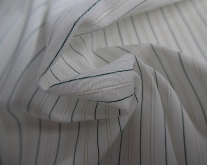 Swiss Cotton Voile~Micro Satin Stripe~Dk Green on White~12"x36"~Great Doll Fabric~Semi Sheer