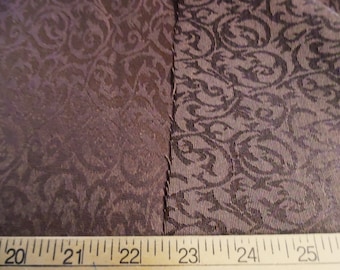 Cotton Suiting Fabric~Chocolate Jacquard Scroll Print~Reversible~12"x29"~Doll Fabric