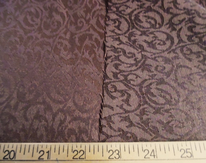 Cotton Suiting Fabric~Chocolate Jacquard Scroll Print~Reversible~12"x29"~Doll Fabric