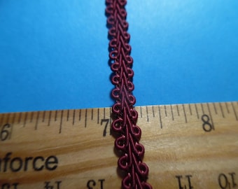 Vintage Miniature Baby Gimp~Cranberry~100% Rayon~5/16"~Can Be Divided~By The Yard~Dolls~Miniatures