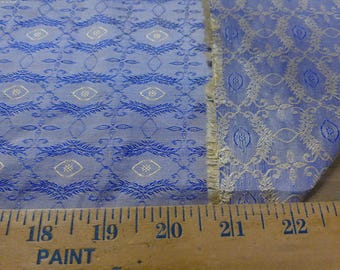 Silk Damask~Renaissance Design~Shades Purple/Gold~12"x27"~Doll Fabric