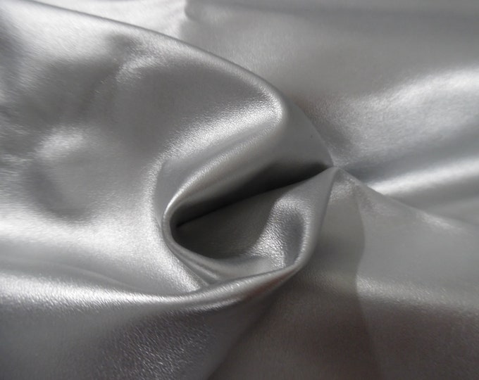 Faux Leather (Pleather)~Metallic Silver~12"x18"~Thin/Soft/Stretchy~Doll Purses, Belts, and Shoes