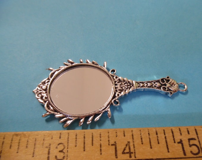 Antique Look French Fashion Doll Hand Held Mirror~Silver~Style C