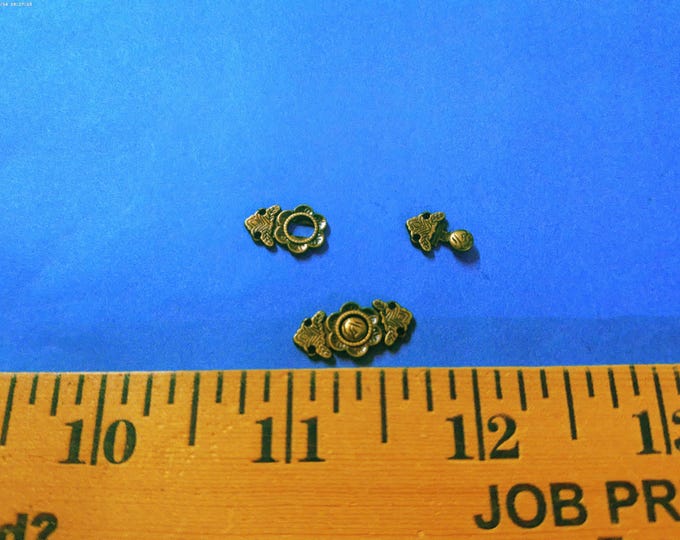 Novelty Two Piece Metal Toggle Buckles~3/4" (18MM)~5 Sets~Style B~Antique Bronze~Great for Coats/Purses/Belts/Capes