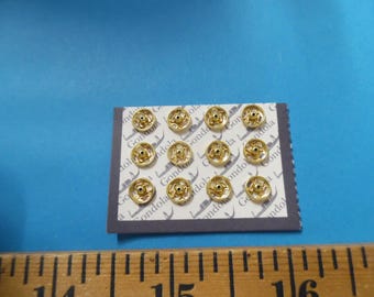 Small Size~Sew On Snaps For Doll Clothing~GOLD~12 Sets~6MM
