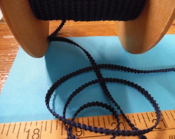 Old Stock Passementerie Braid~Dark Blue~Silky Rayon~3/16~BY THE YARD