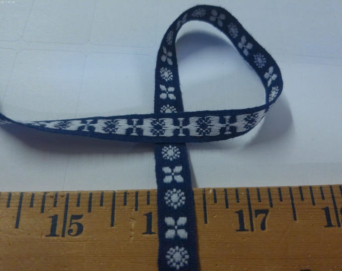 Vintage Cotton Ribbon/Braid~Navy/White~3/8"~BTY~Doll Dress and Hat Trim