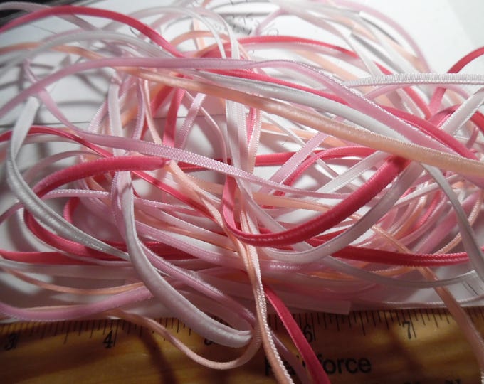 Tiny Velvet Ribbon (3MM) Assortment~Shades of Pink~5 Colors~10 Yards~Doll Dress and Hat Trim!