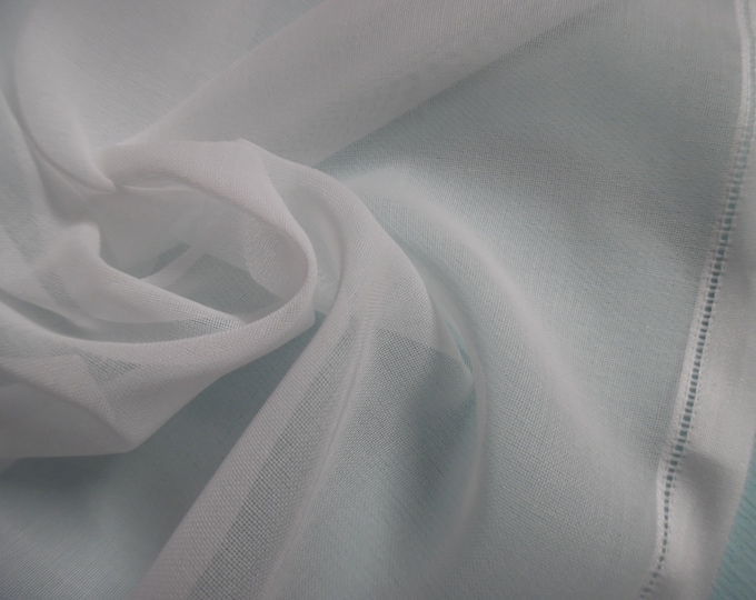 RARE FIND! Imported Swiss Cotton Voile~White~Silky Hand~Sheer~18"x28"~Heirloom Sewing