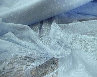 Soft De Lis Netting~Nylon~Sheer~Light Blue~12"x62"~Doll Fabric~Great For Overlays