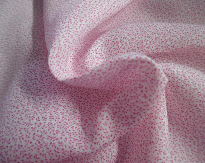 Light Weight Cotton/Viscose Blend~Micro Floral~Rose Pink/White~12"x30"~Miniatures