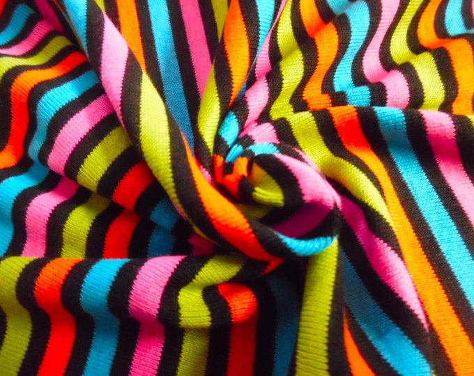 Cotton Knit Jersey~Rainbow Stripes~Multi colors~18"x32"