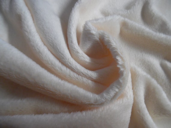 Soft Silky Minky Faux Fur~Ivory~1/8"Pile~12"x30"~Coat & Hat Trim~Coats~Capes~Hats~Muffs