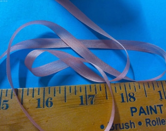 Silk Ribbon 7MM~Vintage Pink~Four Yards~Doll Dress and Hat Trim