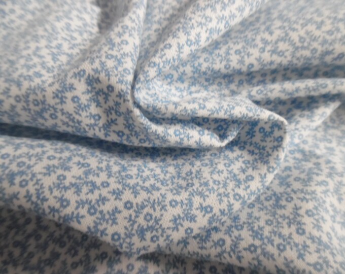 Micro Floral Print Cotton Calico~9"x44"~Blue & White~Doll Fabric