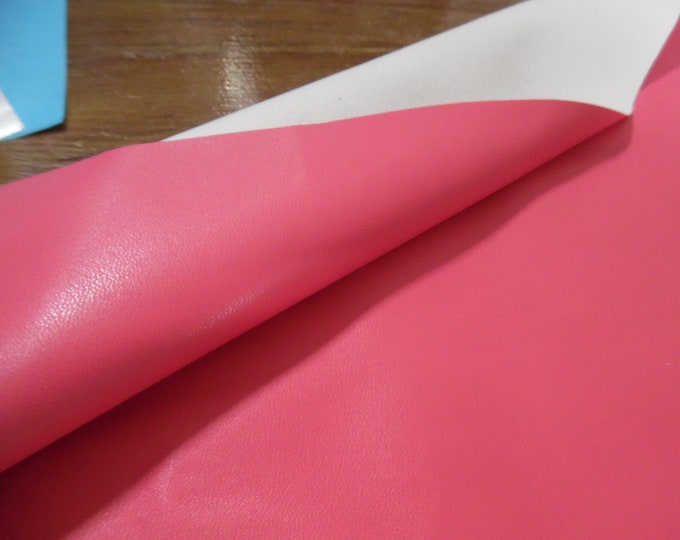 Faux Leather (Pleather)~Bright Rose Pink~12"x18"~Thin/Soft/Stretchy~Doll Purses, Belts, and Shoes