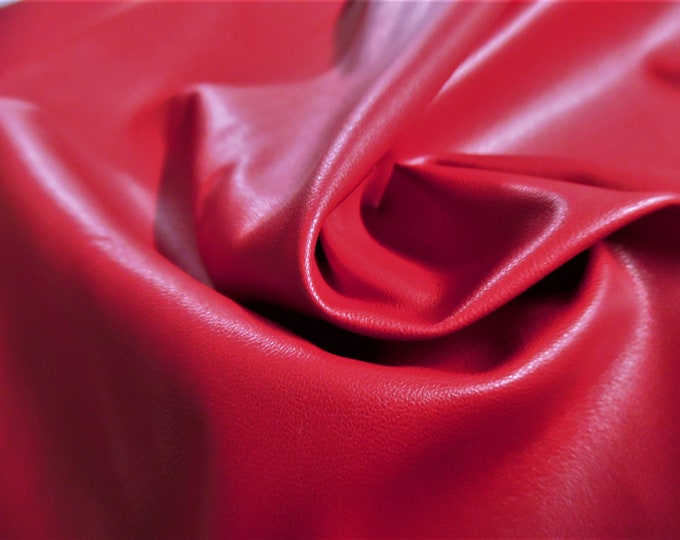 Faux Leather (Pleather)~Red~12"x18"~Thin/Soft/Stretchy~Doll Purses, Belts, and Shoes