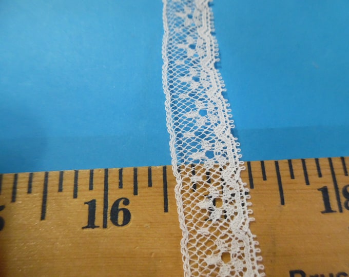 LIMITED! Vintage OOP French Cotton Lace~5/8"~White~BTY