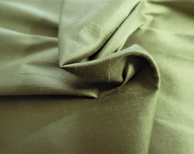 ONLY LISTING! Silk Shantung~Olive Green~9"x54"~Doll Fabric