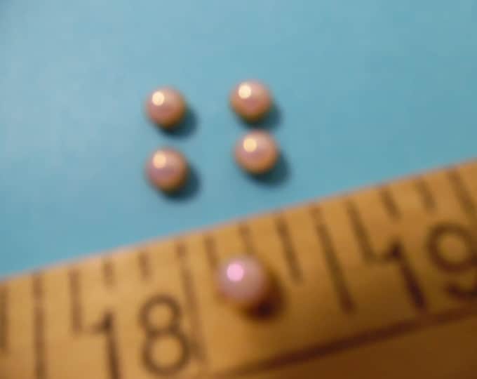 Tiny Doll Buttons~Pale Pink Pearl in Gold setting~Flat back~Sew On~Set 5~4.5MM