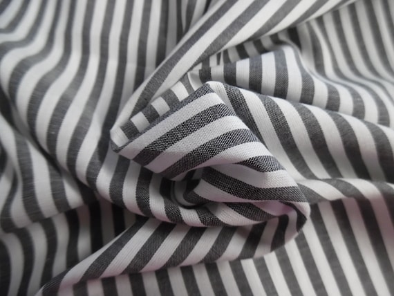 CLEARANCE! Pima Cotton Voile~Muted Black & White Stripes~Silky Hand~18"x29"