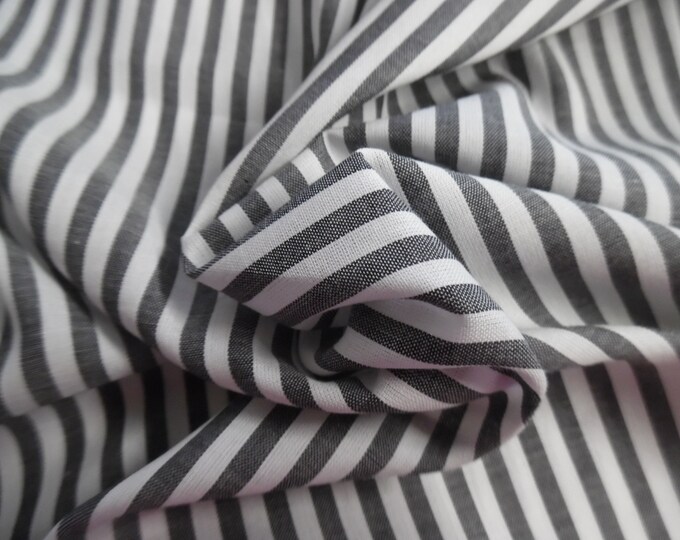 Pima Cotton Voile~Muted Black & White Stripes~Silky Hand~18"x29"