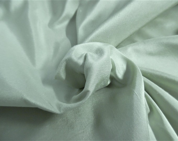 Mint Green/White Dupioni Silk Fabric