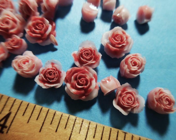 Tiny Resin Roses~Assorted Shades of Pink~20pc's~Adornments