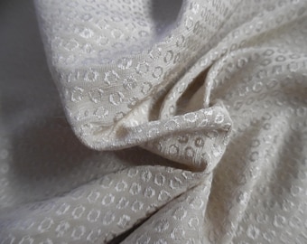 Silk Damask Suiting~Micro Patterned~Cream/Pearl~12"x28"~Doll Fabric