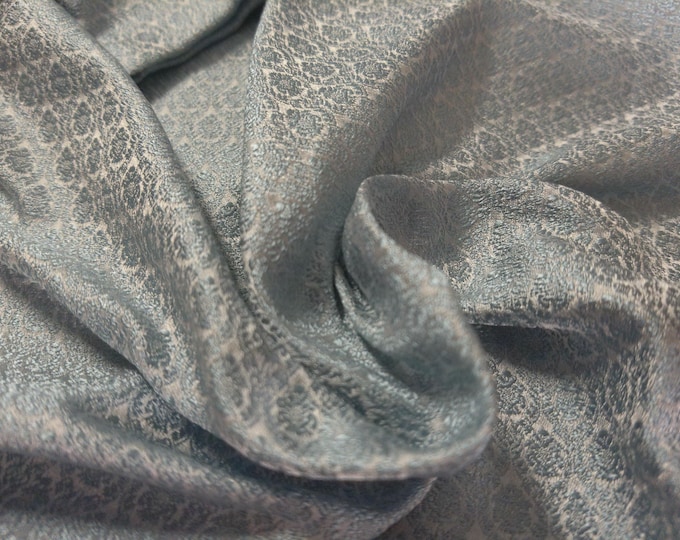 100% Silk Brocade~Miniature Scale Damask~Baby Blue/Pearl~19"x20"~Japan