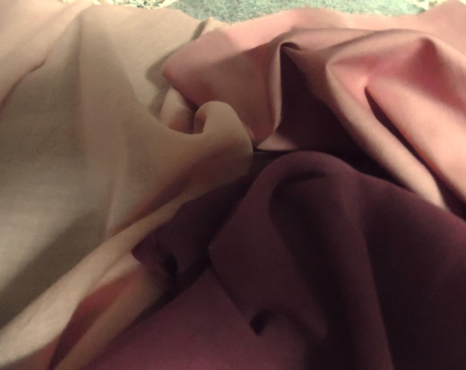 Stash Builder Lot!  100% Cotton Voiles~Mauve/Dusty Pinks~3 Colors/1/2YD~Great for Doll Clothes