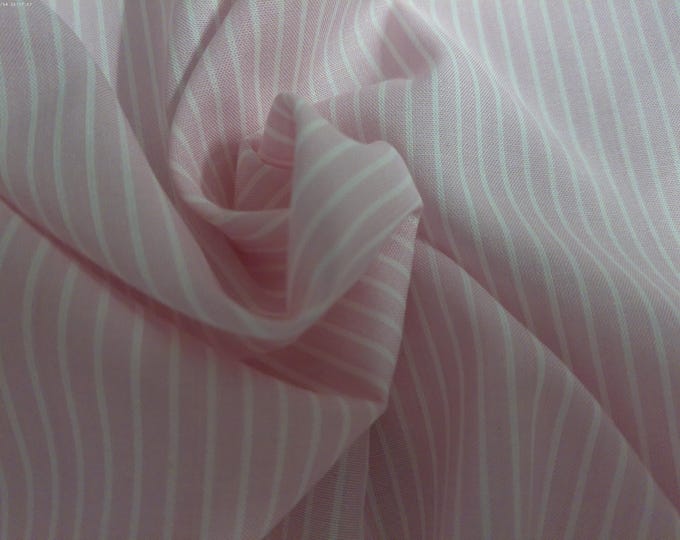 Pima Cotton Voile~White Pinstripes on Pink~Silky Hand~18"x29"
