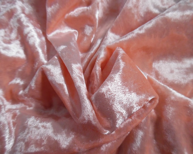 Plush Panne' Velvet~Apricot Blush~12"x28"~Stretchy~Shiny~Doll Fabric