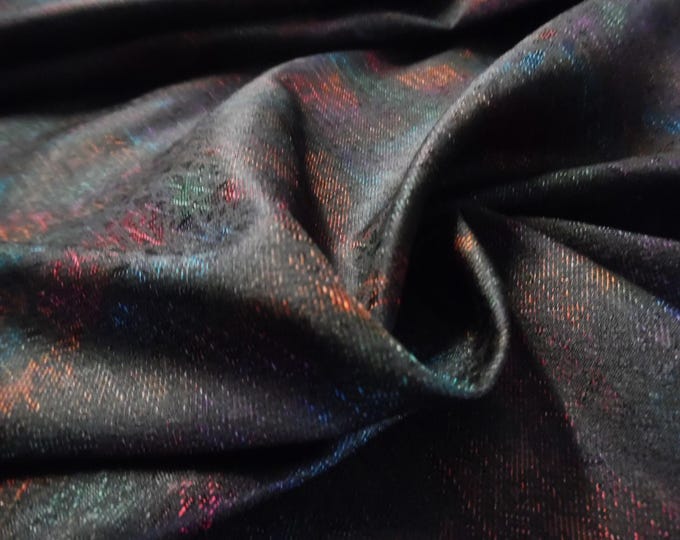 Novelty Silk Brocade~Multi Colors on Black~Reversible~12"x25"
