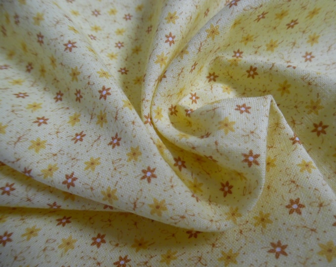 Micro Print Cotton Calico~12"x44"~Shades of Yellow~Doll Fabric