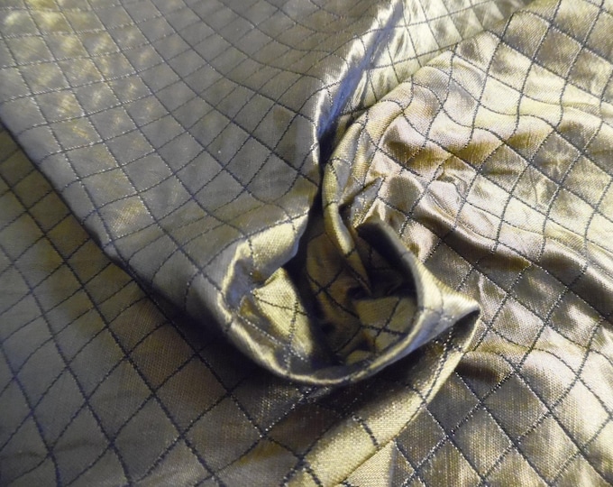 100% Silk Brocade~Quilted Look~Golden Bronze~12"x28"~Doll Coats~Trunk Liner