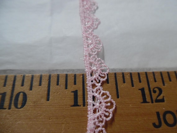 Tiny Pink Venise Lace~3/8"~Delicate Doll Trim~BTY