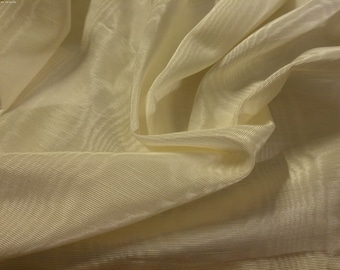 BASEMENT BARGAIN! Vintage Bengaline Faille Remnant~Ivory~Rayon~27"x30"~IMPERFECT!