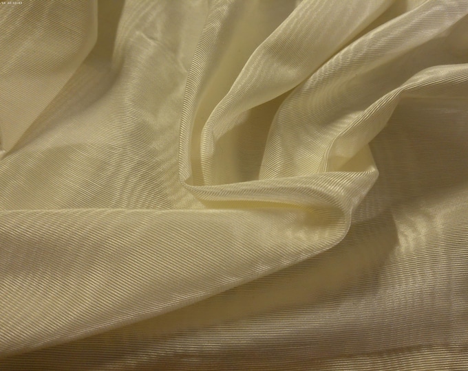 BASEMENT BARGAIN! Vintage Bengaline Faille Remnant~Ivory~Rayon~27"x30"~IMPERFECT!