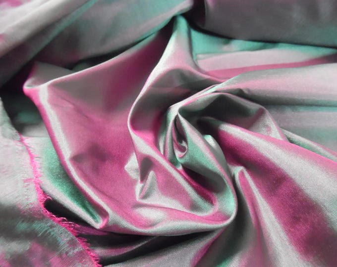 Silk Shot Tissue Taffeta~Fuchsia/Green~9"x22"~Great for Miniatures