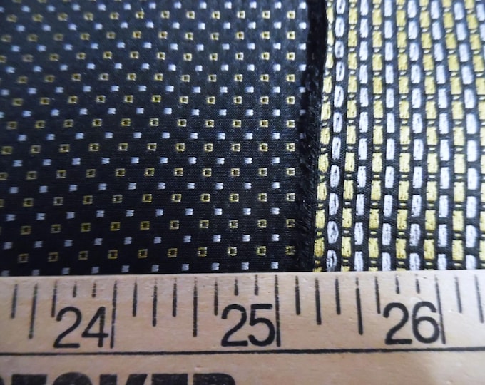 Silk Jacquard Brocade~Micro Print on Navy Blue~9"x29"~Miniatures