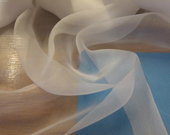 100% Silk Gauze in White~Super Soft & Sheer~12"x58"~Overlays~Doll Fabric