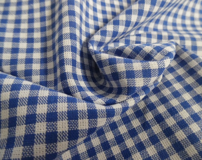 Tiny Check Homespun Cotton~1/8"~Royal Blue/White~12"x29"~Doll Fabric