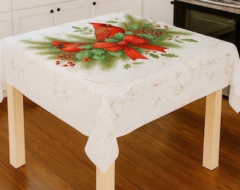 "Tischdecke ""Cardinal Christmas"", Winter-Dekoration, 140 x 145 cm"