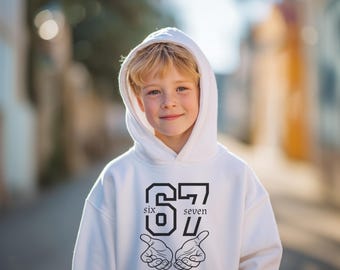 Kid’s 67 Hoodie, Six Seven T-Shirt, Viral Kids Meme Tee, Tween Trendy Sweatshirt, Trendy Sweatshirt for Kids