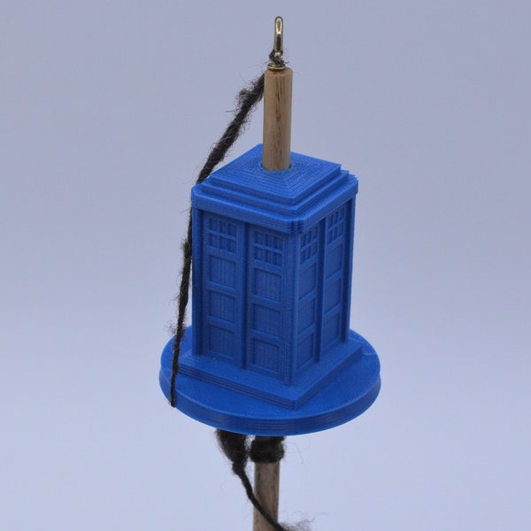 Drop Spindle - 3D Printed - TARDIS - Top Whorl