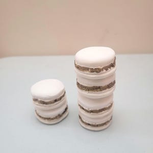 Fake macaron, White Gold gift macaron set, Set of 4 macaron, Fake Food Prop