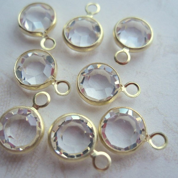 Swarovski Crystal Channels Gold Plated (29ss) 8mm Charms-8