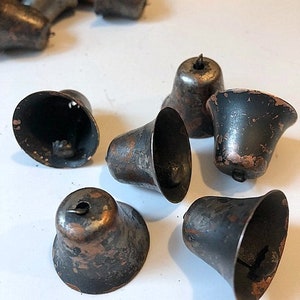 Liberty Bells Lightweight Naturally Oxidized and Tarnished Repurposed Item- 8 Pieces