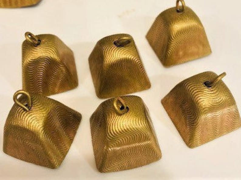 Small Cow Bells GOLD METALLIC Shabby Chic Textured Metal With Etsy